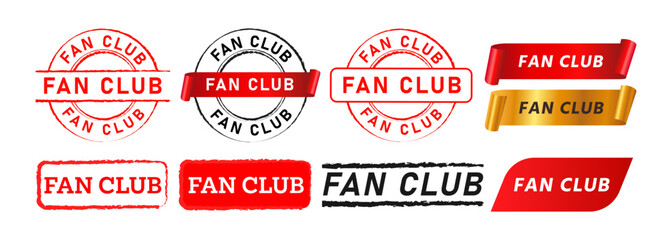 rubber stamp and ribbon fan club label sticker sign for group association society