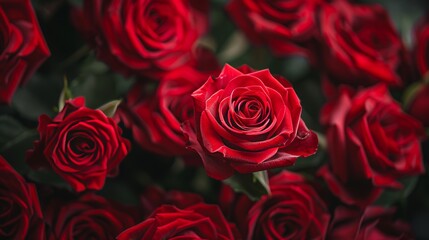 Valentine's Day background, macro shot of red roses