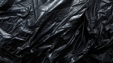 Wallpaper with wrinkled plastic wrap over a black background