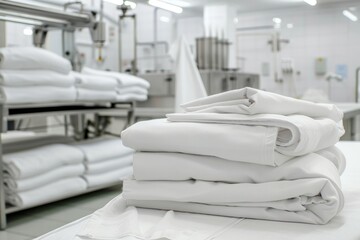 Premium white linen laundry service catering to the needs of institutions and industries