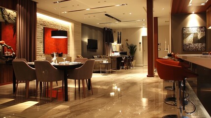 Dining room design with luxury and authenticity in modern times