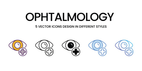 Ophtalmology  Icons different style vector stock illustration