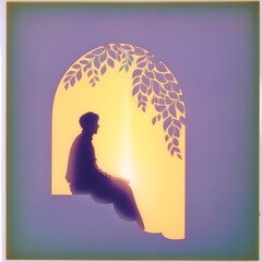 silhouette of a person in a pose AI generated 
