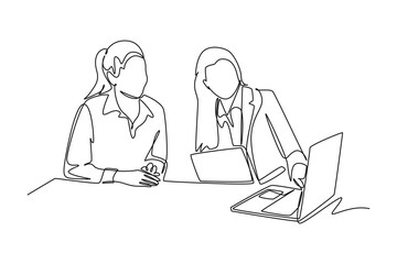 Client and customer concept. Single line draw design. Full length animation illustration. High quality 4k footage.