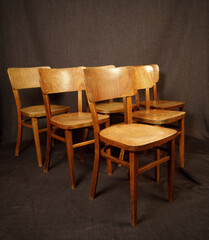 old vintage furniture on a gray background