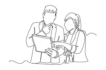 Client and customer concept. Single line draw design. Full length animation illustration. High quality 4k footage.
