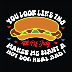 You Look Like The 4th Of July Makes Me Want A Hot Dog Real Bad T shirt Design