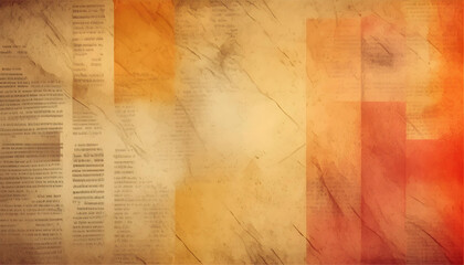 an old paper background with a worn, grunge texture, reminiscent of aged newspaper pages, Ai generated 