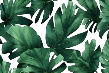 cutout of a tropical green palm leaf