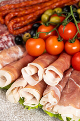 Traditional serrano ham, dry-cured pork jamon