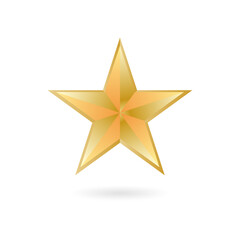 Gold star, symbol of jewelry.