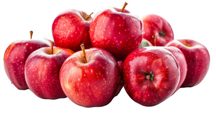 A pile of red apples is neatly stacked on top of each other
