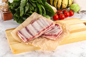 Raw lamb ribs for cooking