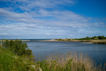 Mouth of the Agly France, landscape with river