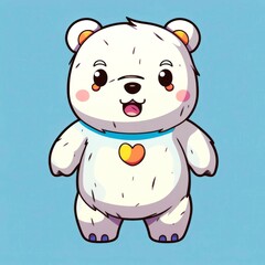 Fototapeta premium illustration art kawaii cartoon of bear