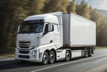 Modern Commercial Delivery Truck In The City Landscape