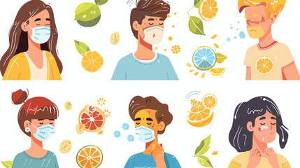 Types of allergies. Allergy type infographic seasonal