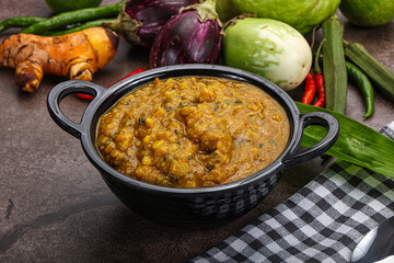 Indian cuisine Dal Tadka soup