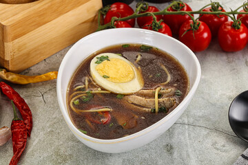 Japanese Miso soup with chicken