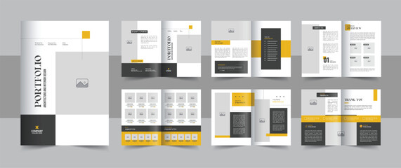 Print ready architecture portfolio template or interior portfolio, architecture and interior brochure portfolio vector