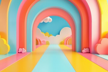 colorful arched stage for children