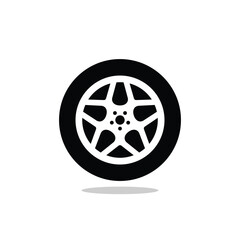 Fototapeta premium Car wheel icon. Vector illustration