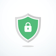 Shield lock icon. Vector illustration	