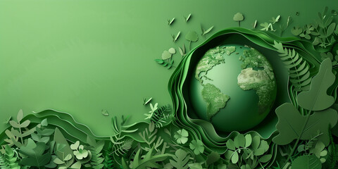 Globe with trees, Earthday concept
