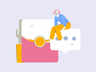 Holiday shopping people doing e-commerce online shopping flat vector concept operation hand drawn illustration
