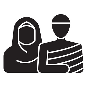 black muslim couple silhouette clip art preview