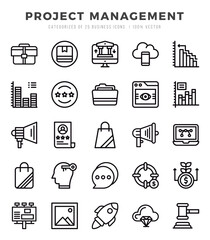 Simple Set of Project Management Related Vector Lineal Icons.