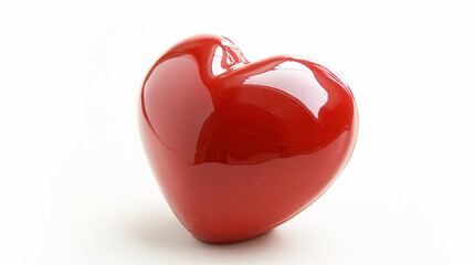 Red Heart Shape on White Background