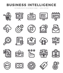 Business Intelligence icons set for website and mobile site and apps.