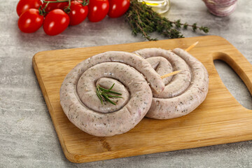 Natural spiral sausage for grill