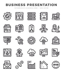 Business Presentation icon pack for your website. mobile. presentation. and logo design.