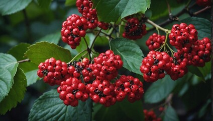 A ripe viburnum up close
