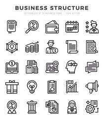 Business Structure Icons bundle. Lineal style Icons. Vector illustration.