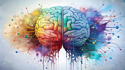 colorful of brain background concept.