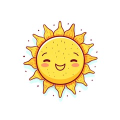 illustration art kawaii cartoon of sun