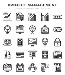 Project Management icon pack for your website. mobile. presentation. and logo design.