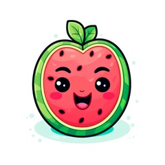Obraz premium illustration art kawaii cartoon of water melon isolated on white background