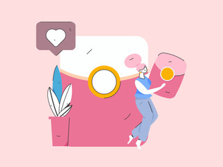 Holiday shopping people doing e-commerce online shopping flat vector concept operation hand drawn illustration
