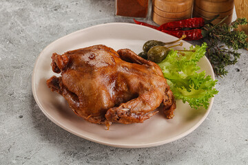 Baked small chicken with spices