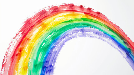 Drawing of a Rainbow on a White Background