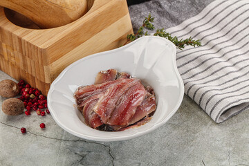 Anchvy canned fish fillet preserve