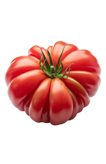 eine saftige, reife, rote, Fleischtomate vor transparentem Hintergrund als Poster