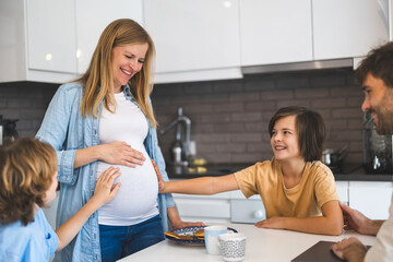 Young family waiting for the new baby
