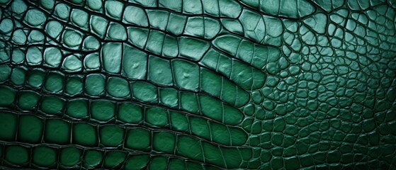 Detailed reptile skin texture in green, exotic background
