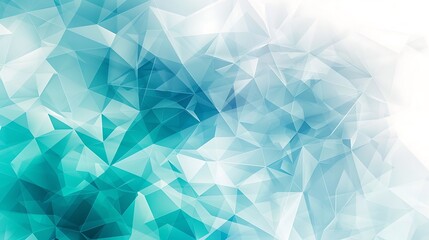 Obraz premium Abstract background, fractal polygon background turquoise and white