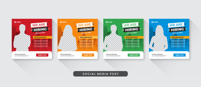 Job vacancy Open recruitment social media post template